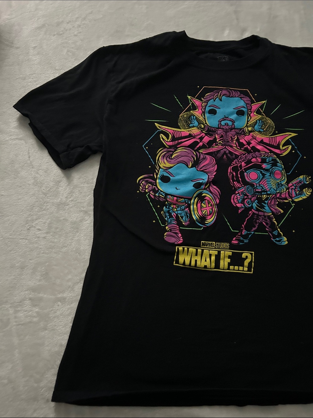 Funko Pop! Marvel Studios What If…? T-shirt. Doctor Strange, captain Carter, Sta - Picture 4 of 6